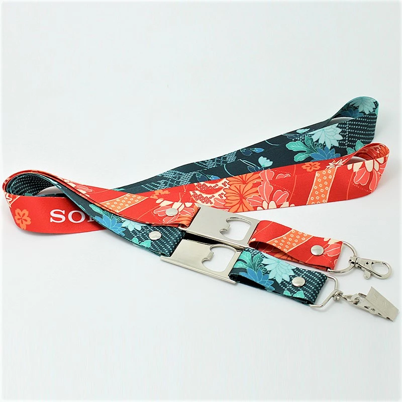 Fashion Customized Exhibition Sublimation bottle opener hook lanyards