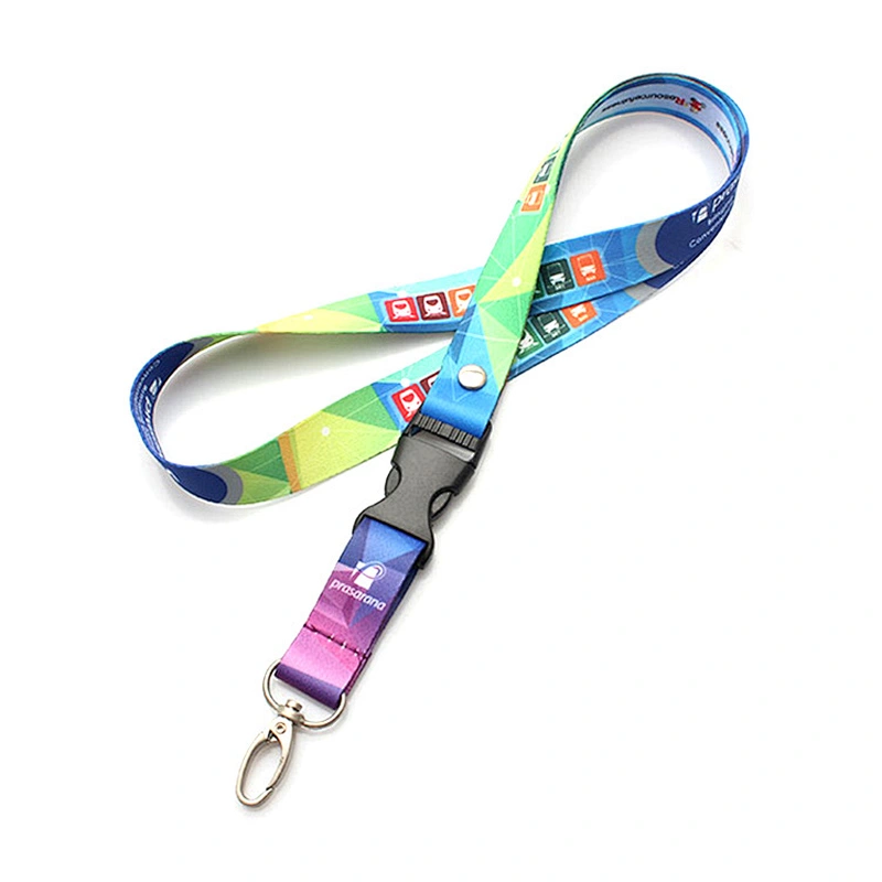 Custom your own logo polyester printed logo sublimation breakaway lanyards