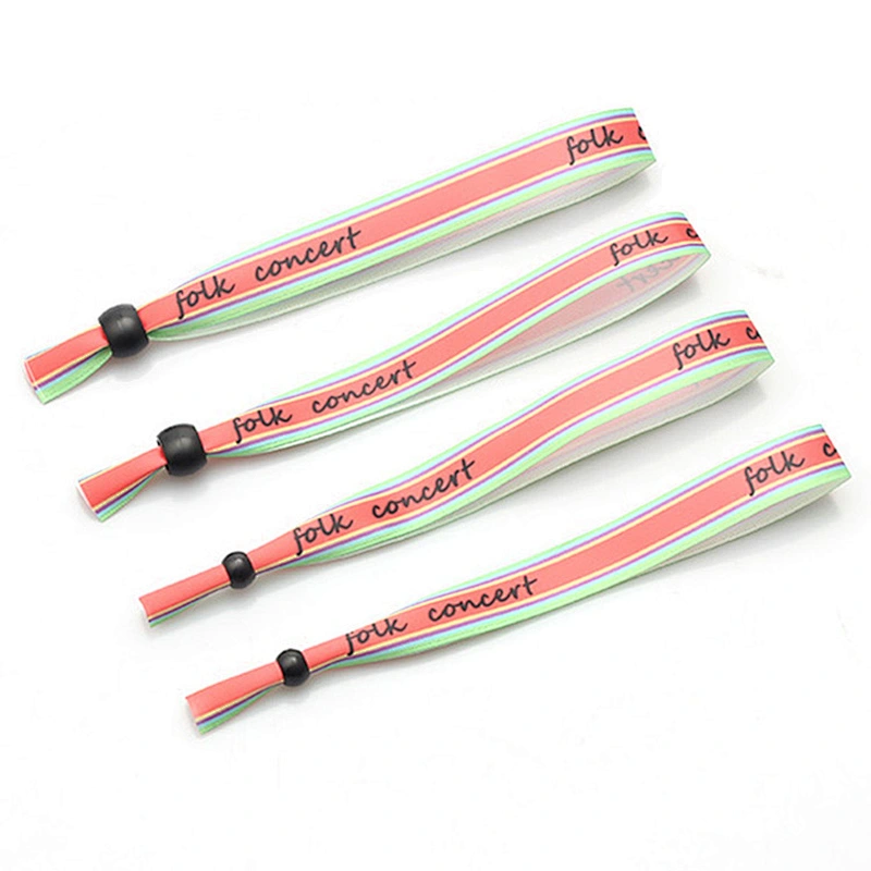 Custom souvenir item event polyester wristband fabric festival wristbands
