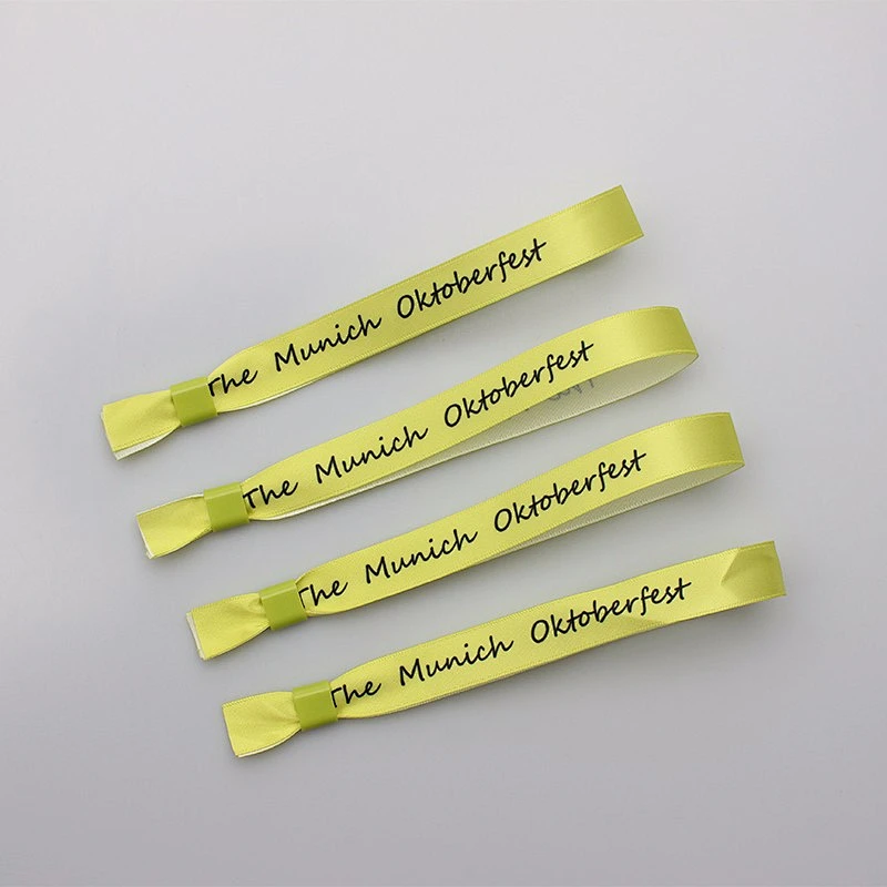 Free design satin ribbon wristband friendship bracelets with customized logos