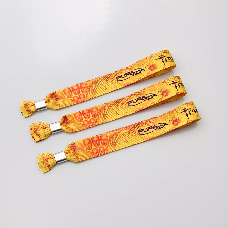 OEM custom fabrics woven festival xtreme energy wristband
