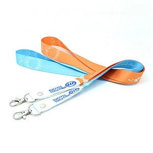 Custom sublimation durable washable lanyard with metal hook