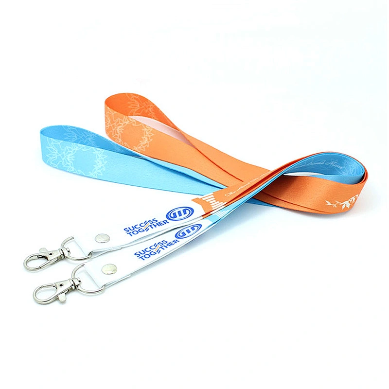 Custom sublimation durable washable lanyard with metal hook