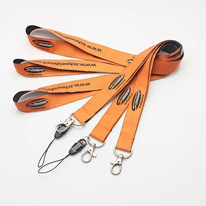 Woven round custom logo polyester elastic cord lanyard