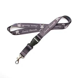 High quality and low price heat transfer polyester neck lanyard with dog hook