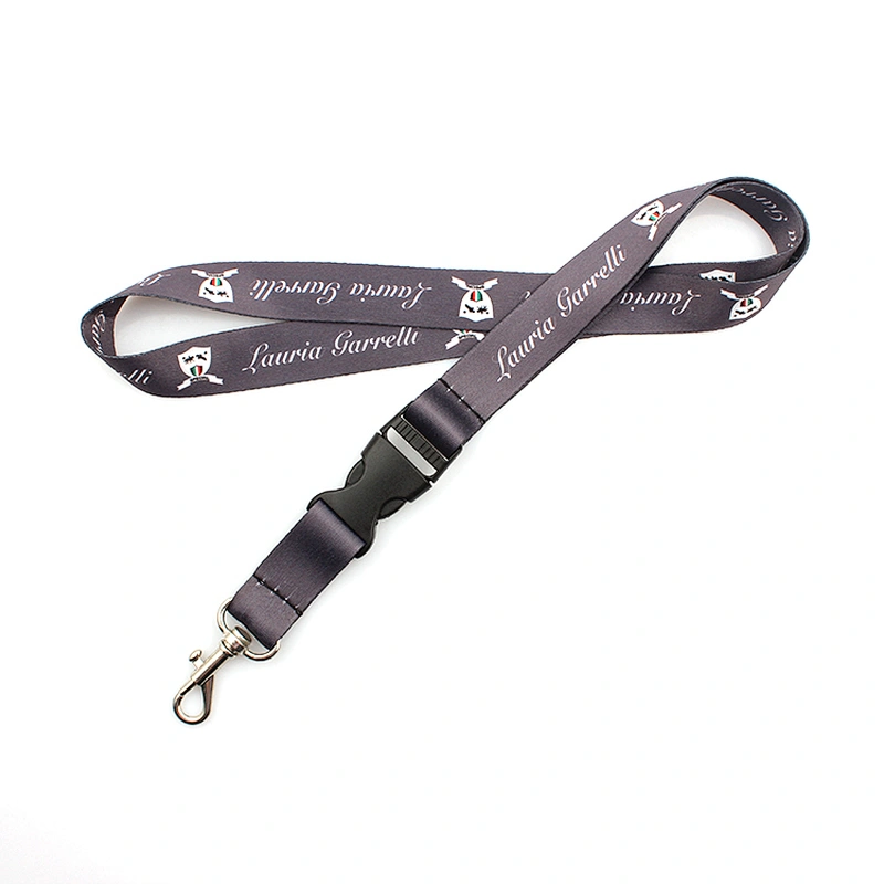 High quality and low price heat transfer polyester neck lanyard with dog hook