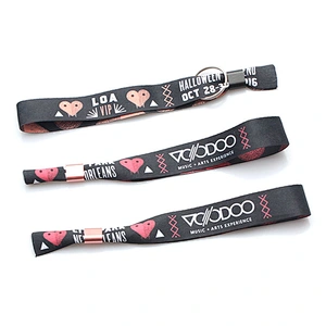 High quality nice appearance polyester, ribbon wristband for festival
