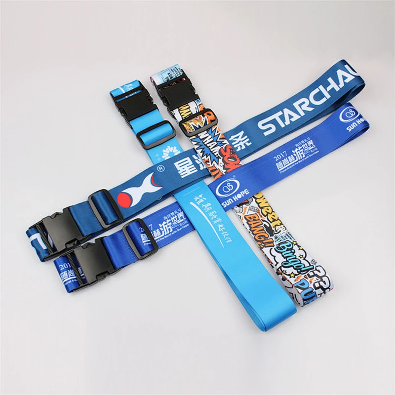Personalized luggage tag buckle straps with handle for travel