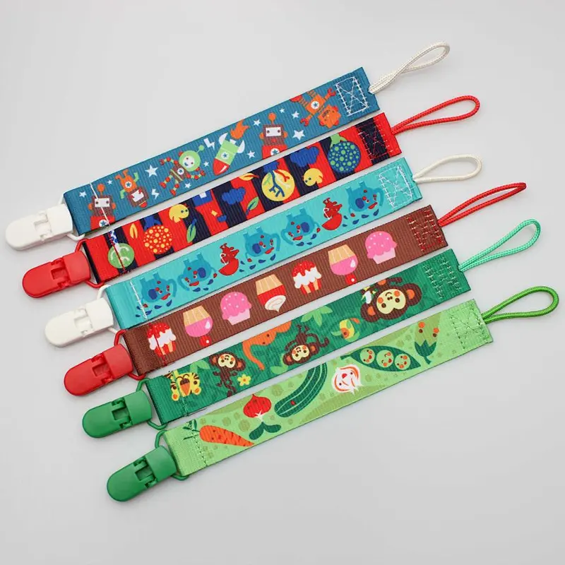 Custom Print Spoon Type Pacifier Clip Holder Baby Dummy Chain