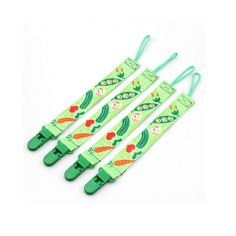 Eco-friendly cute custom printing baby pacifier clip with design and sample free