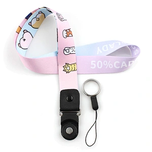 Cheap polyester customized various eco-friendly lanyard for cellphone holder