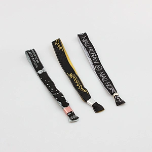 High quality Fabric One Time Use Polyester Woven Wristbands For Party