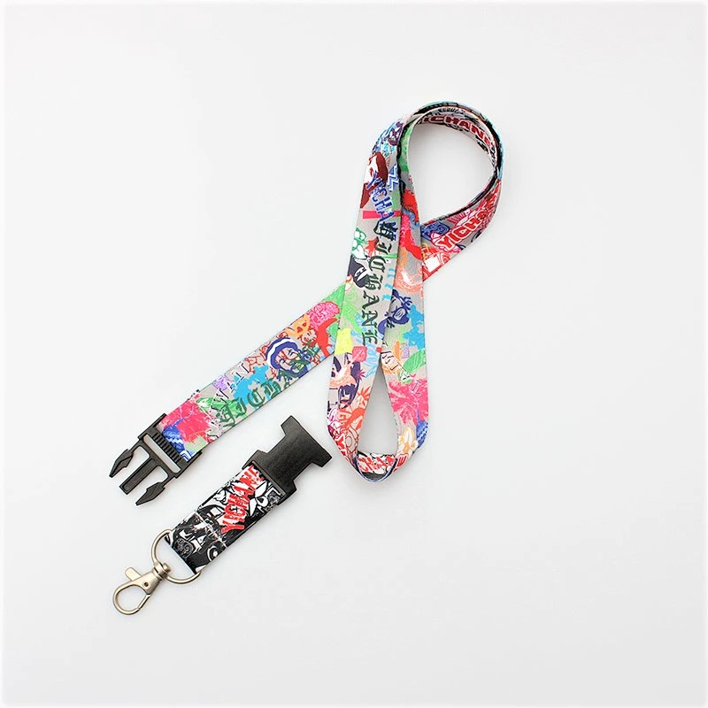 Single custom printed safety breakaway buckle lanyards for yoga