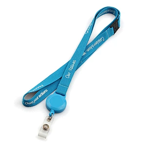 Custom sublimation retractable lanyard strap with pull reel