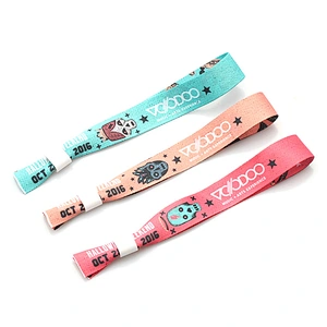 One time single use custom ribbon wristband for party or concert
