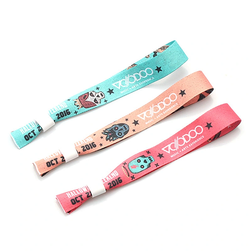 One time single use custom ribbon wristband for party or concert