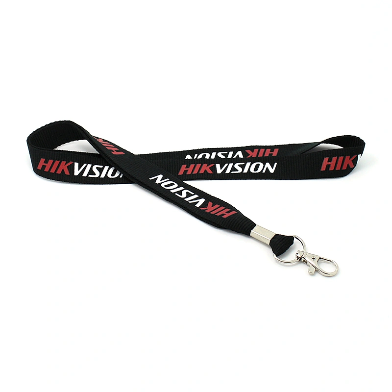 Custom cheap polyester silk screen printing lanyard keychains