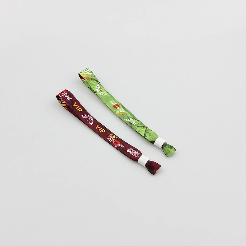 Cheap custom made souvenir events fabric wristband with barrel locks