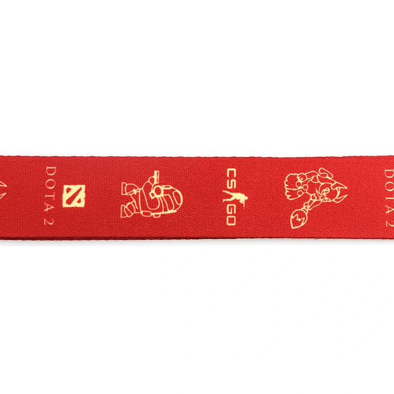 Customized logo fashionable heat transfer printed neck strap black key lanyard keychain holder