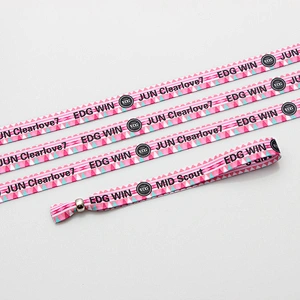 Eco-friendly custom cheap colorful logo printed polyester wristband