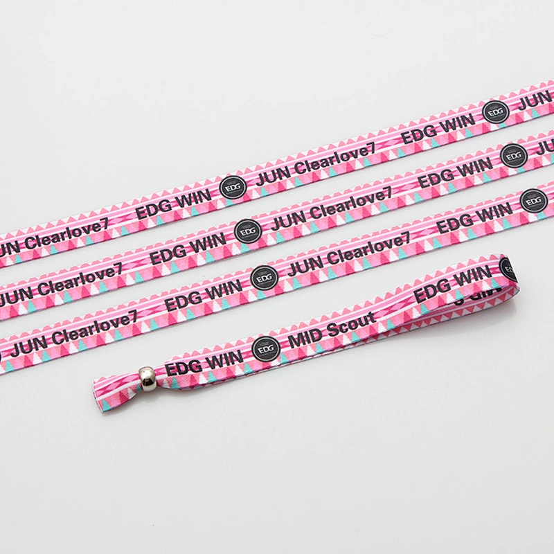 Eco-friendly custom cheap colorful logo printed polyester wristband