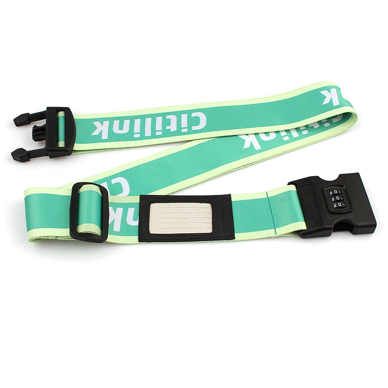 Custom design your logo heat transfer printing luggage belt with password lock
