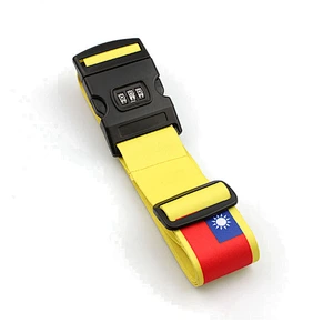 Wholesale custom printing strap adjustable cheap polyester luggage belt with number lock