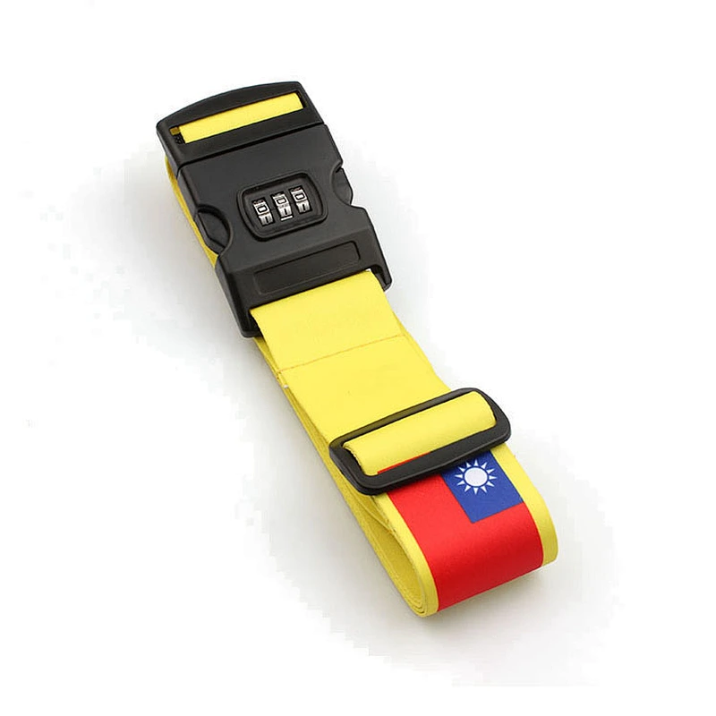 Wholesale custom printing strap adjustable cheap polyester luggage belt with number lock