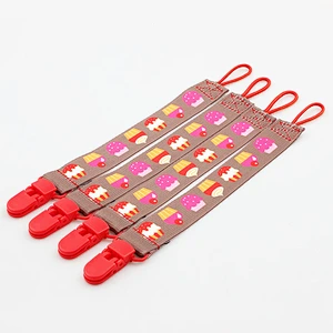 Eco-friendly custom polyester sublimation pacifier clip baby strap