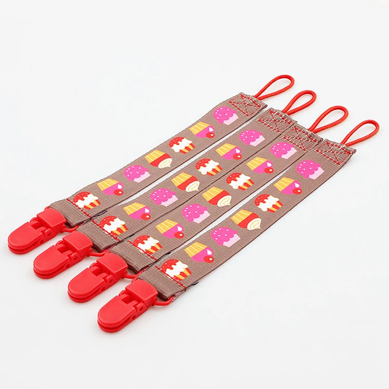 Eco-friendly custom polyester sublimation pacifier clip baby strap