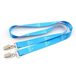 Custom beauty two belt double clip sublimation high end lanyard