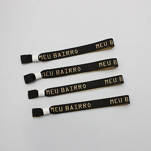 Factory OEM cheap custom polyester fabric wristband bracelet glow in the dark