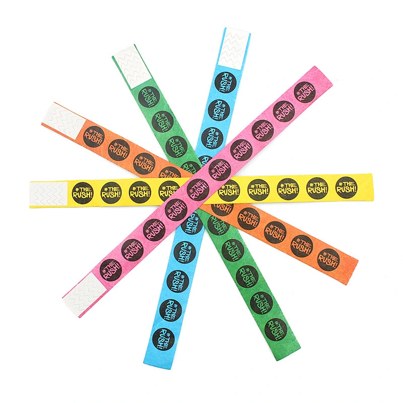 Promotional items printed barcode event tyvek paper wristbands