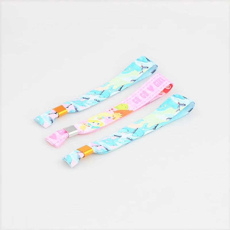 Polyester custom party cloth wristband with logo for festival