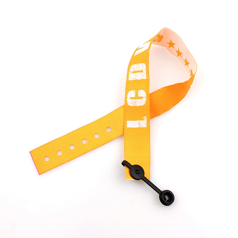 Cheap Eco Friendly Branded Adjustable Party Festival Events Cloth Woven Fabric Custom Wristbands