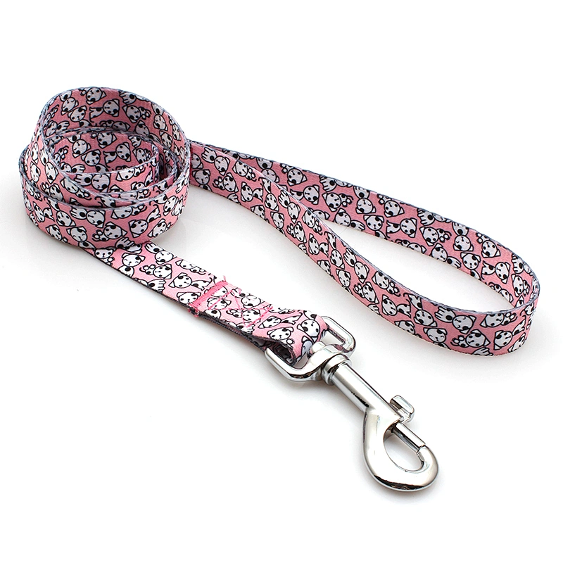 Wholesale polyester custom heat transfer print logo dog leash