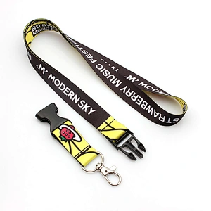 Multi Color polyester custom your own lanyard with disconnect buckle