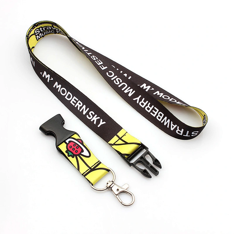 Multi Color polyester custom your own lanyard with disconnect buckle