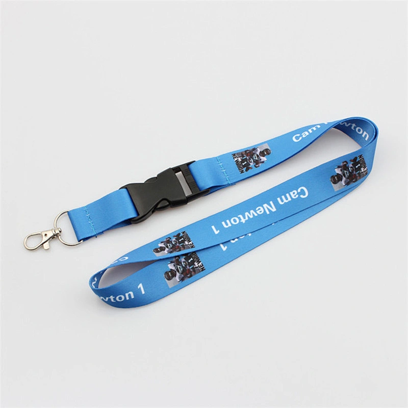 Dye sublimation printing logo custom polyester neck lanyards with disconnect buckle
