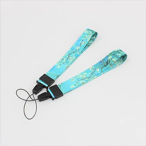 Custom polyester sublimation printed hand wrist strap lanyard