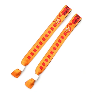 Textile wristbands with fabric decorative letters