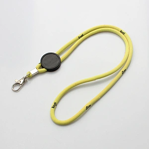 Woven polyester logo cheap custom rope neck lanyard