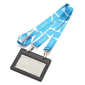 Dye Sublimation Polyester Leather Jacket Lanyard With ID Card