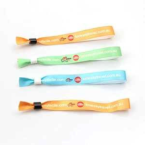 Promotional fabric satin bracelet for event ticket