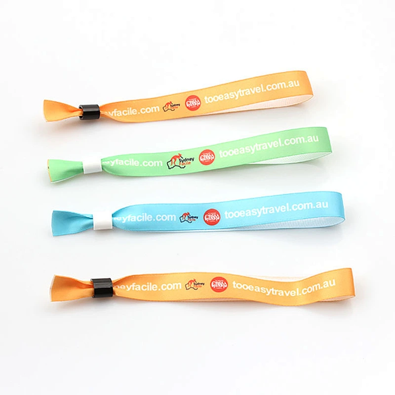 Promotional fabric satin bracelet for event ticket