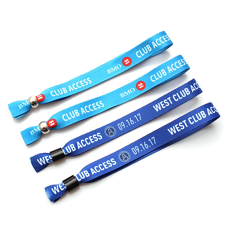 Custom logo fabric bracelets eco-friendly disposable wristband for events