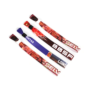 Heat transfer satin wristband sublimation logo printing custom fabric wristbands