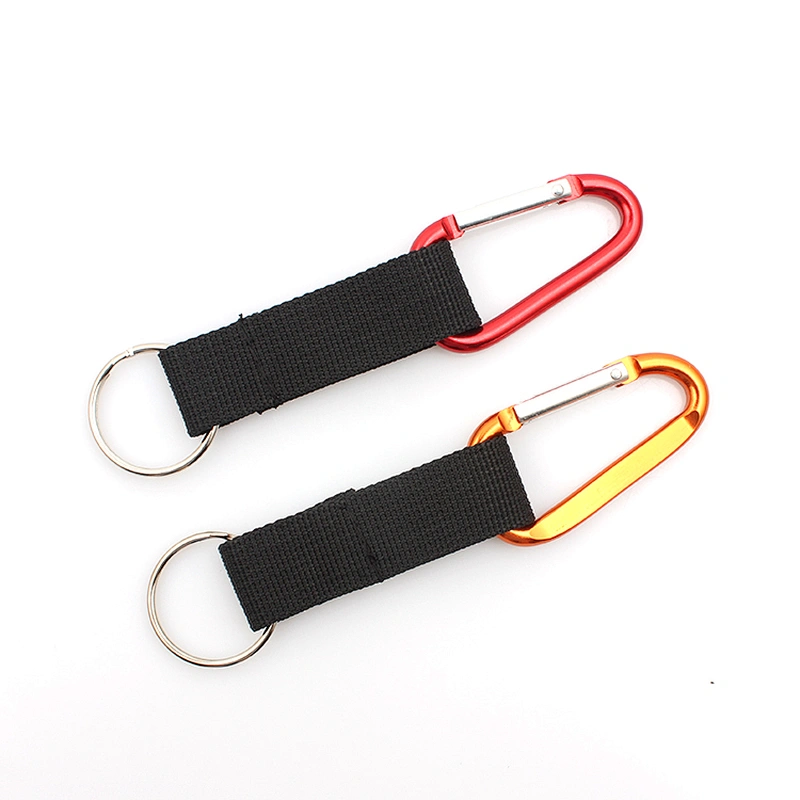 Eco-friendly promotional custom carabiner short lanyard with strap keying