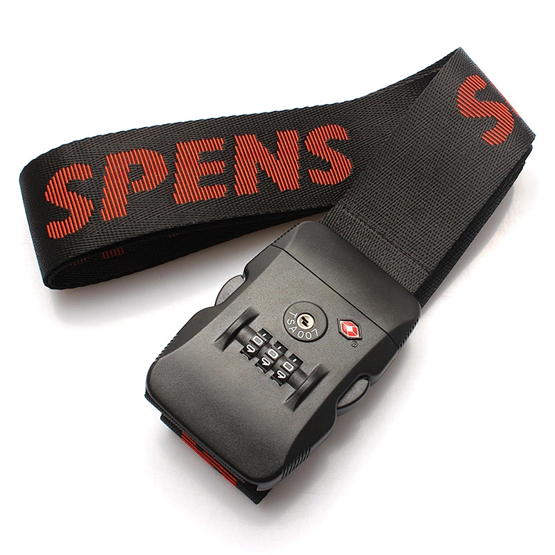 Wholesale promotional durable custom made polyester weight luggage belt with TSA lock