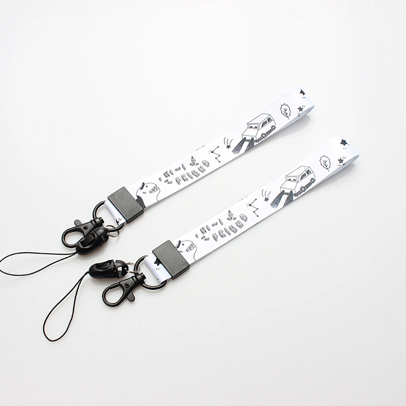 Printed custom mobile phone straps key chain short Lanyard